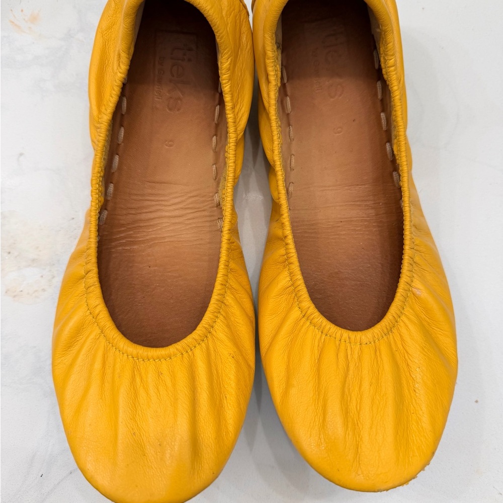Tieks Yellow Leather Ballet Flats